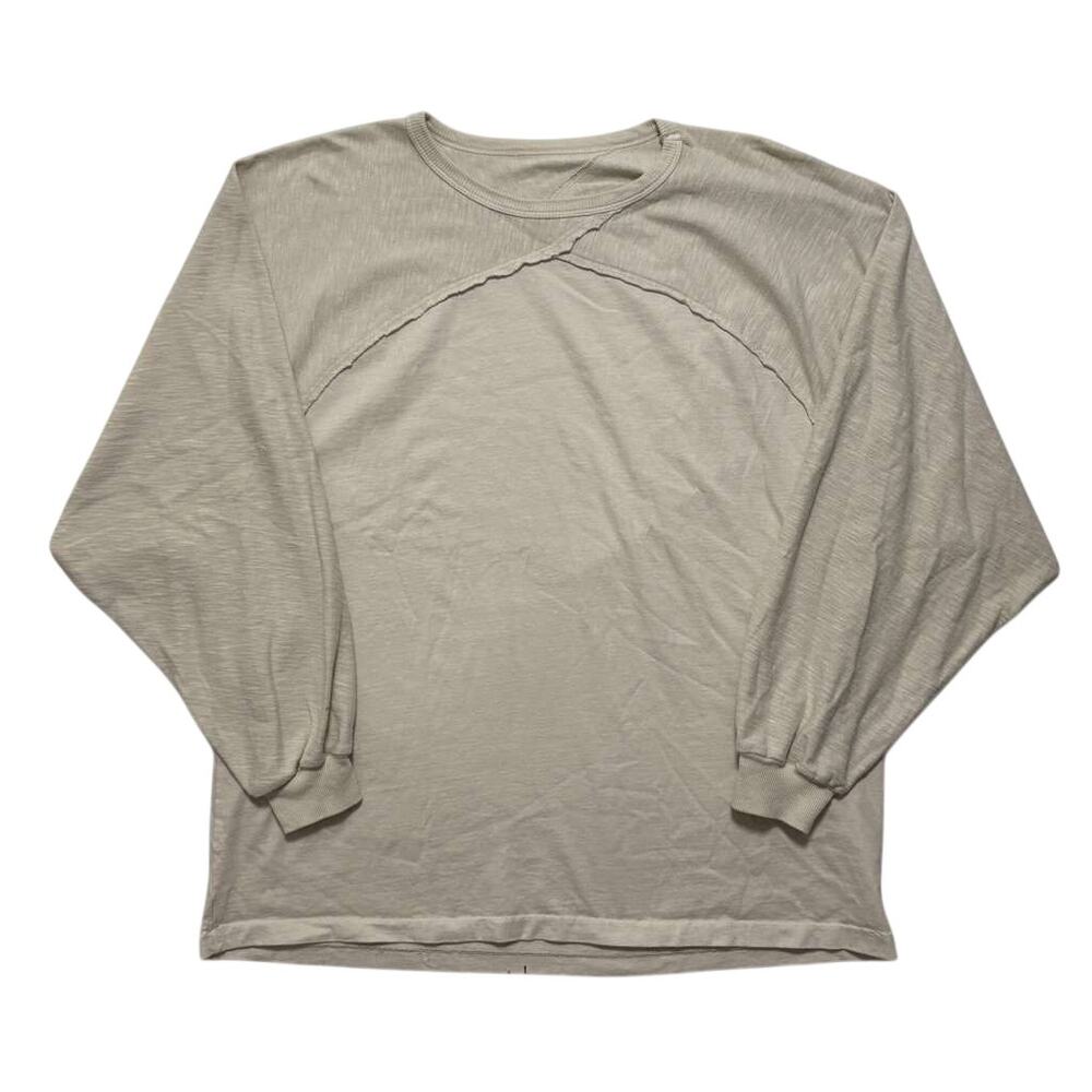 Yuremane 2 Doves Long Sleeve Slub Cotton Jersey T-Shirt Men’s M Cream